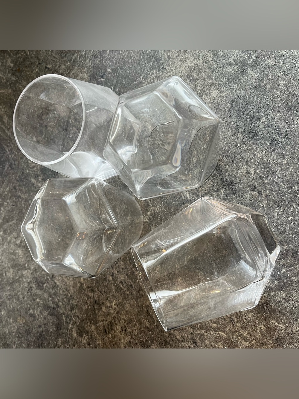 Clear Glass Geometric glasses - Set of 4